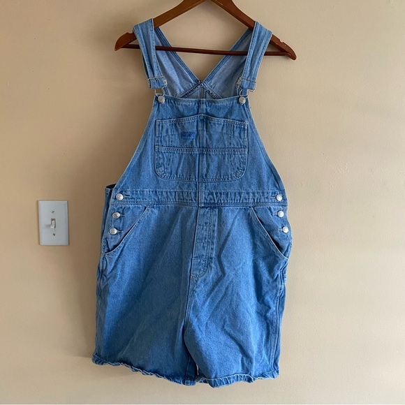 Y2K Basic Concepts Blue Denim Short Bib Carpenter Overalls Woman Large Coquette - Picture 15 of 15